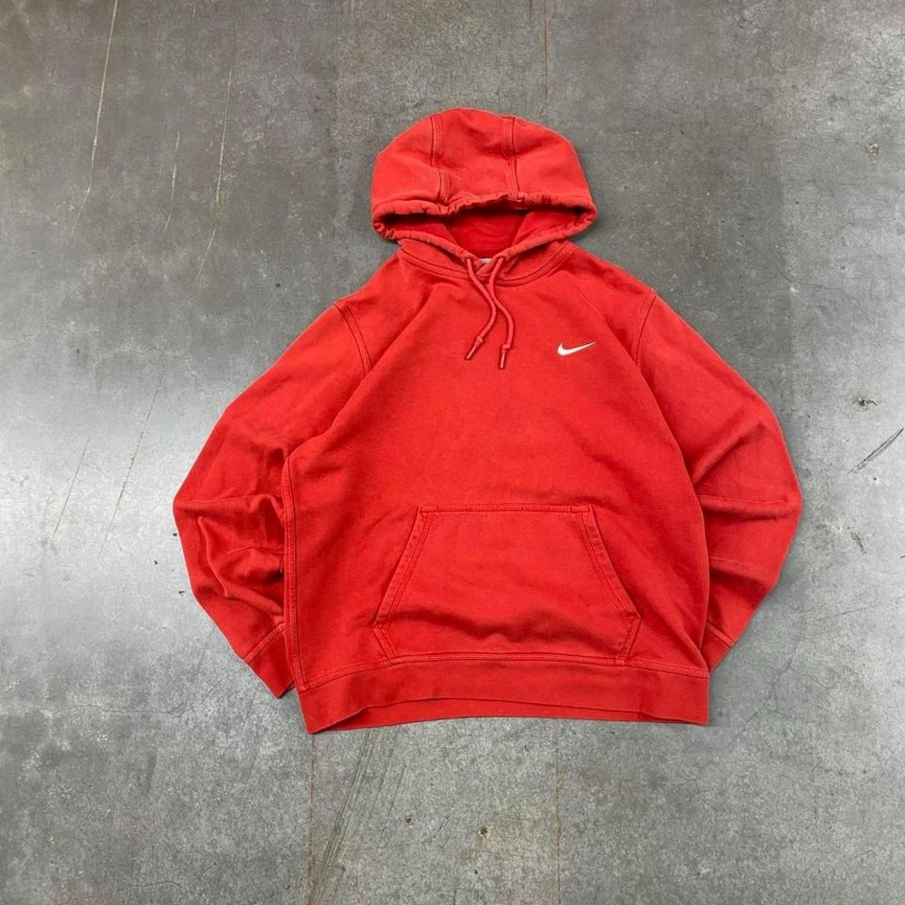 Nike Hoodie Mens Large Red Pullover‎ Sweatshirt Swoosh Logo